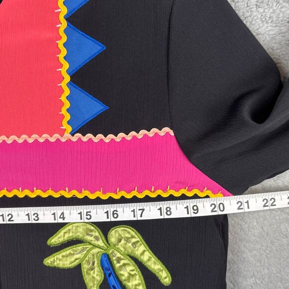 Vintage Patchwork Animal Jacket Embroidered Beaded Size PM Teacher Cottagecore - Picture 6 of 10